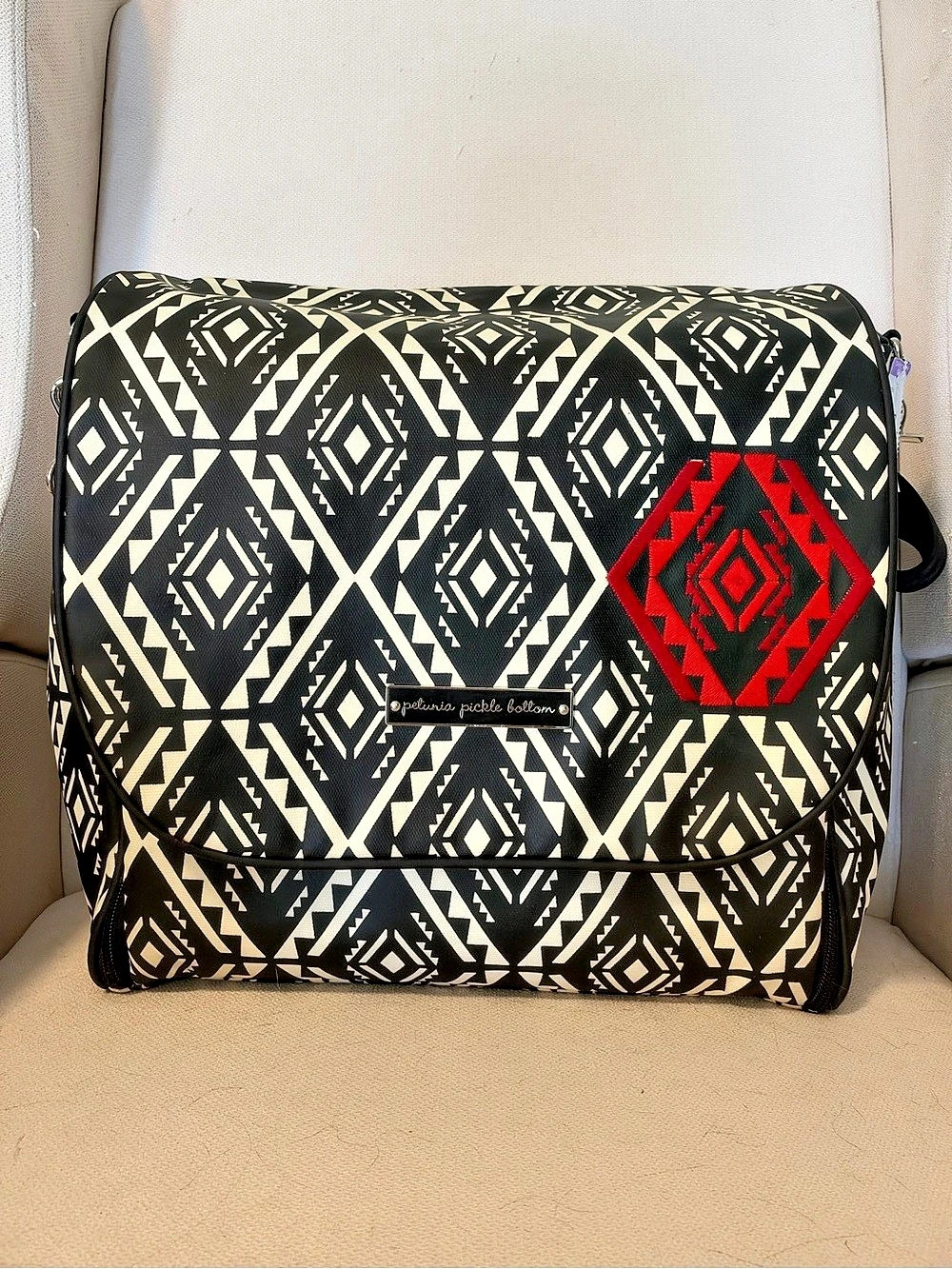 Petunia Pickle Bottom Boxy Backpack Baby Bag Black & Cream